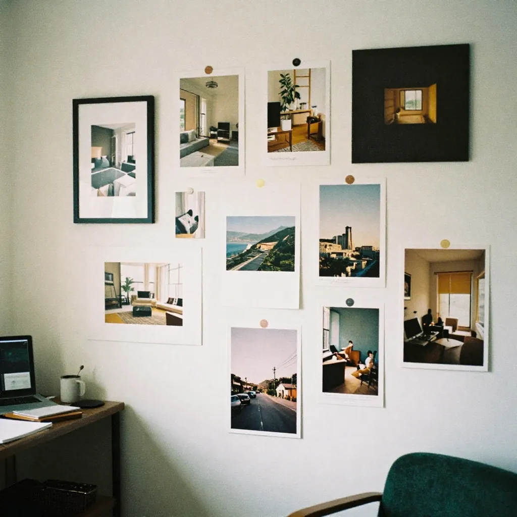 Mood board and styled room comparison